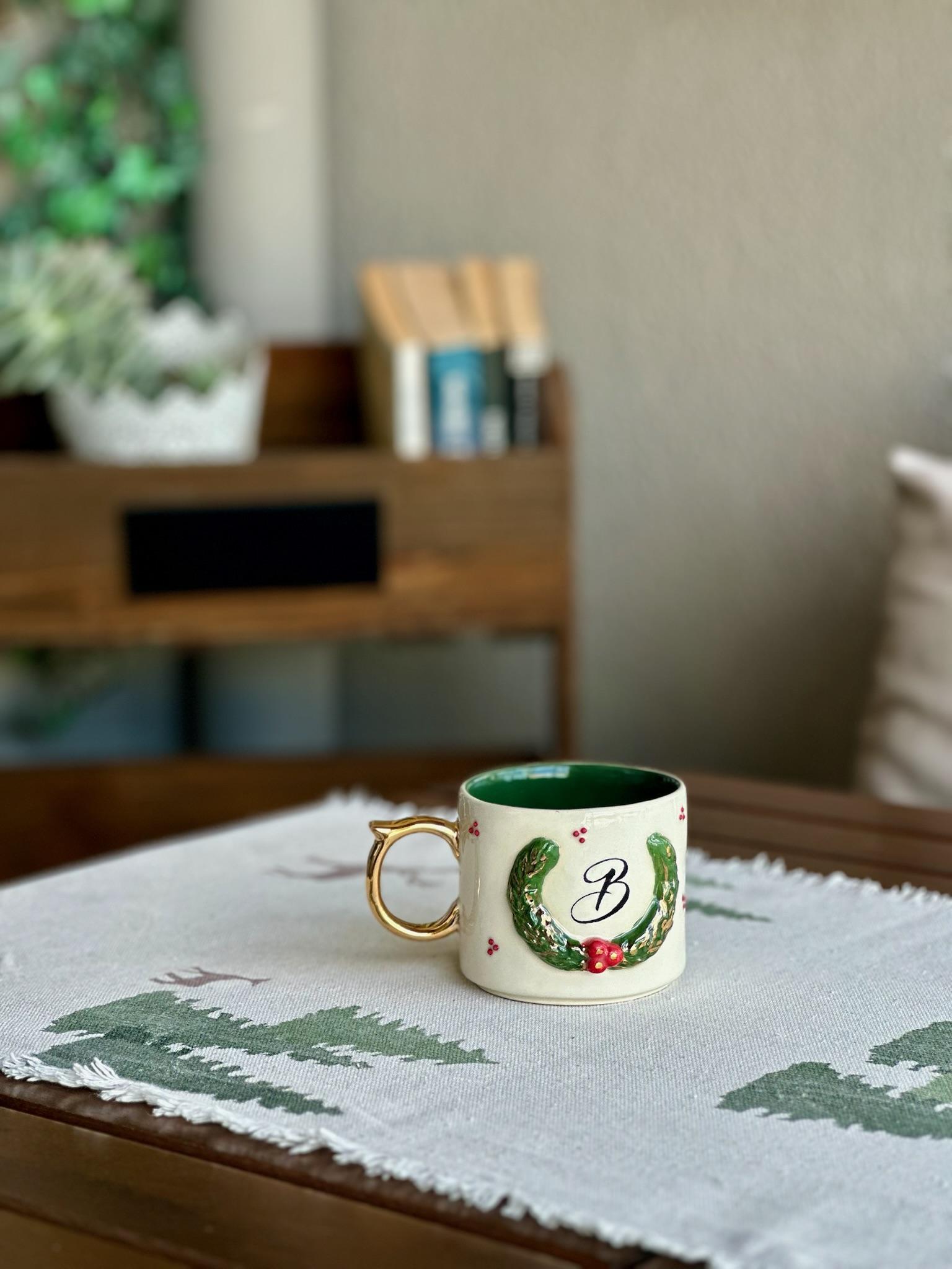 Green Christmas "B" Harfli Kupa