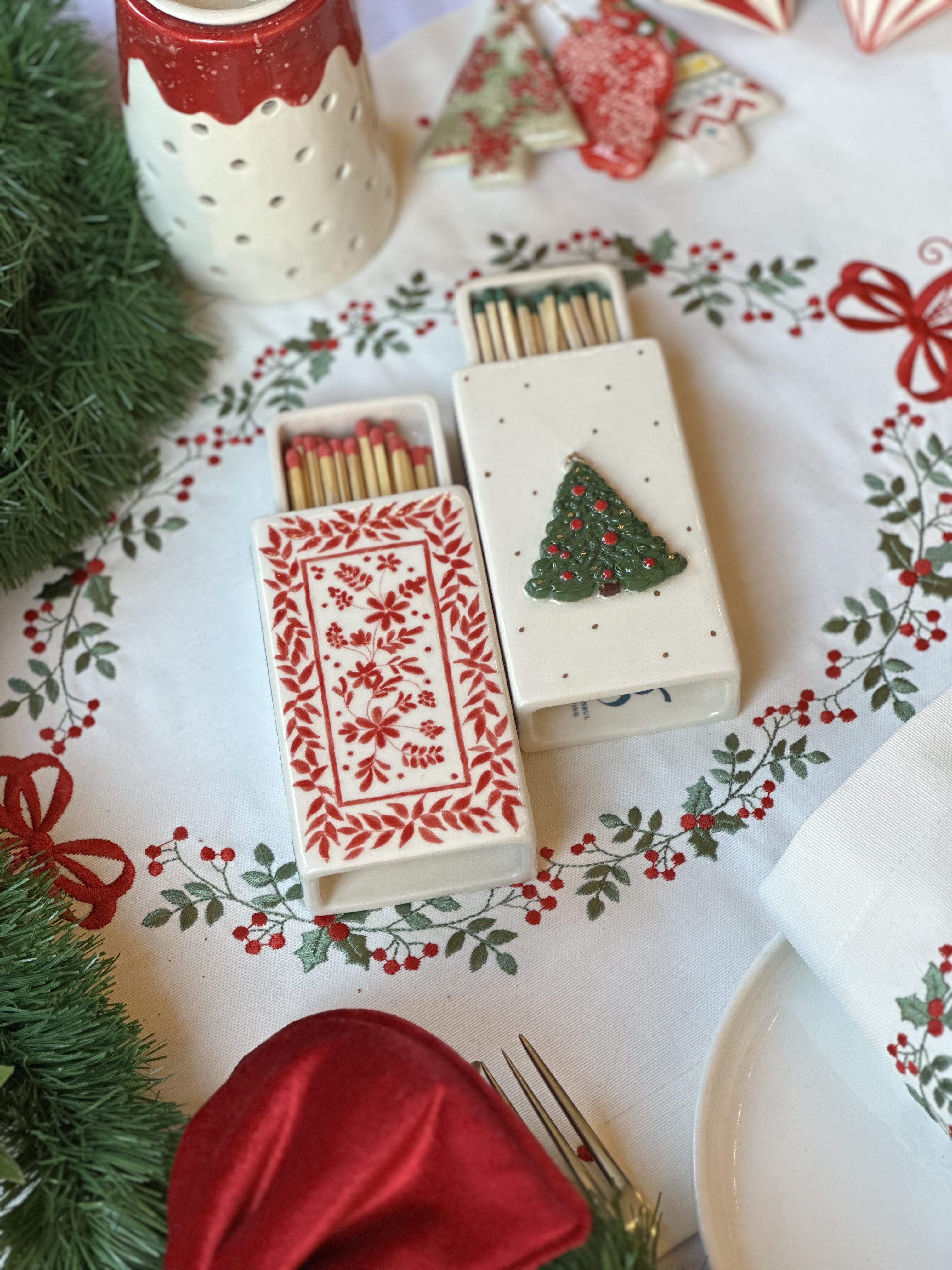 Çam Ağaçlı Limited Edition Seramik Kibrit Kutusu | Glene İstanbul