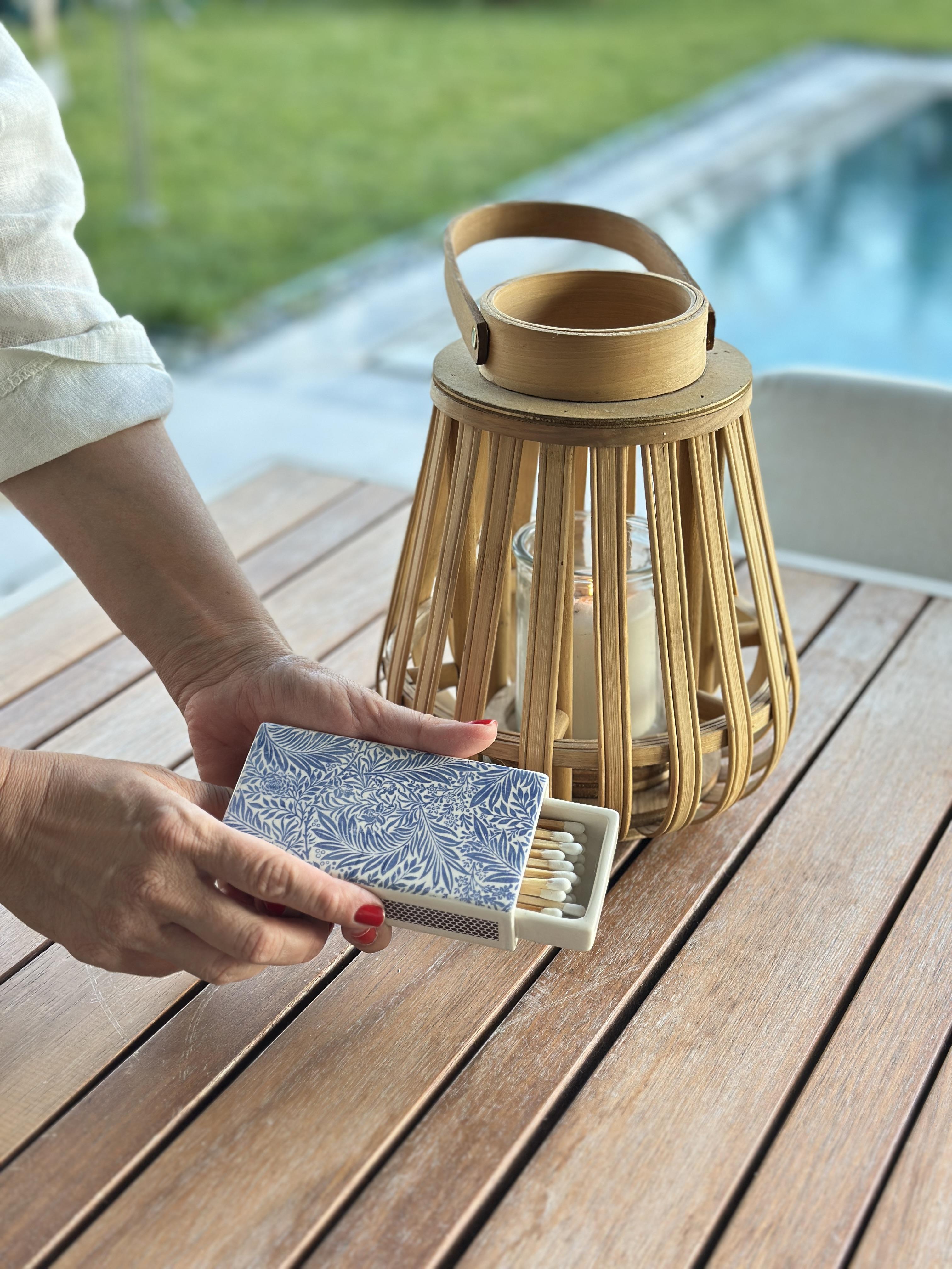 Botanika Blue Matchbox - El Yapımı Seramik Kibrit Kutusu